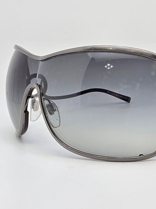 Bvlgari 6027 103 Gunmetal Frame Blue Gradient Lens Oversized Shield Sunglasses main image 6
